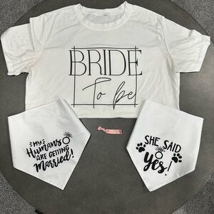 White 'Bride To Be' T-Shirt and Bride Bandanas Set